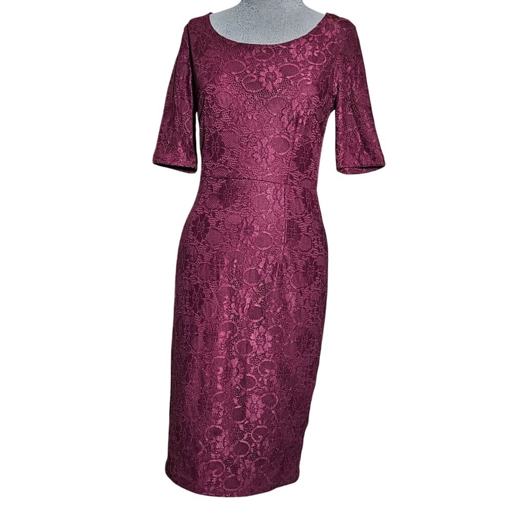 Burgendy Lace Bodycon Dress Size Small